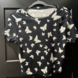 a new day white butterfly top